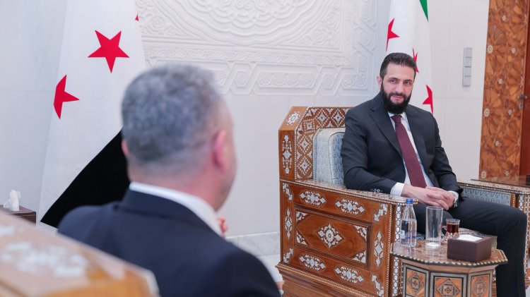 رئيس الجمهورية السيد أحمد الشرع يلتقي وفدًا من المجلس التركماني السوري