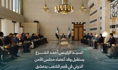 رئاسة الجمهورية: السيد الرئيس أحمد الشرع يستقبل في قصر الشعب وفد أعضاء مجلس الأمن الدولي