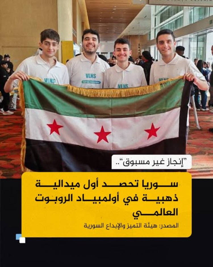 إنجاز تاريخي لسوريا في أولمبياد الروبوت: فريق «Marsalis» يحصد أول ذهبية عالمية